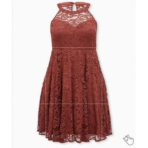 Torrid Size 16 Marsala Red Lace Skater Dress